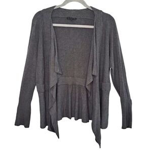 Eileen Fisher Gray Open Front Cardigan Size Medium